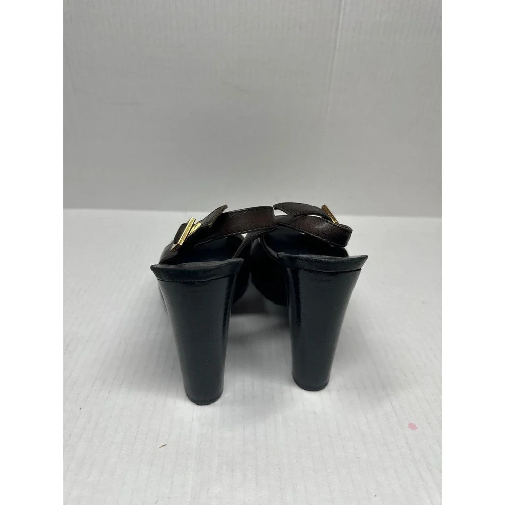Tory Burch High Heel Dress Sandal Peep‎ Toe Slingback Brown Pump Heel Size 8